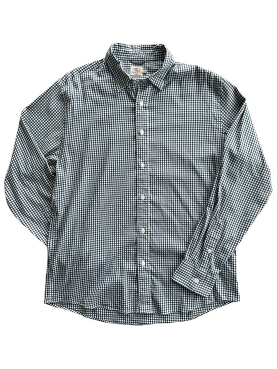 Faherty Other - Faherty Navy Blue White Gingham Cotton Blend Button-Down Shirt Casual Work